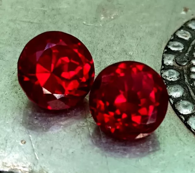 A+NATURAL 26 CT Mozambique RUBY ROUND CUT CLASSIC RED COLOR LOOSE GEMSTONE 3 Pcs