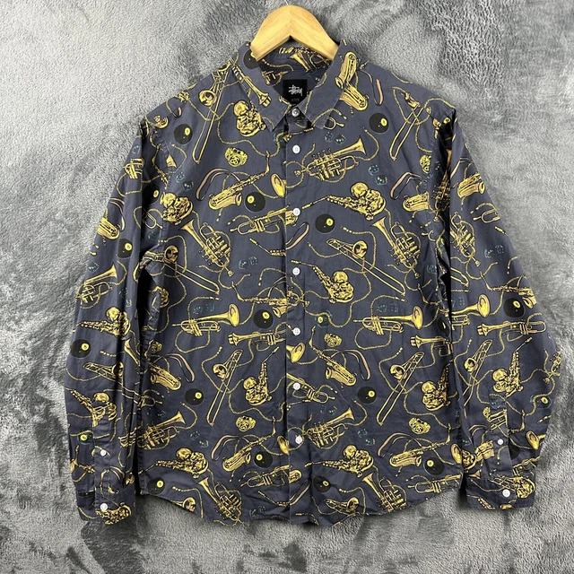 stussy button up shirt long sleeve