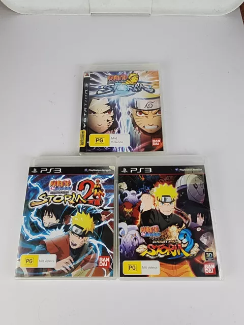 Naruto Ultimate Ninja Storm 1, 2 and 3 Bundle ~ Playstation 3 Games with Manuals