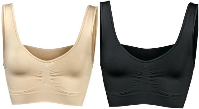 BH-Top von HEINE * Gr. S,M,L * Schwarz & Natur * Bustier * Sport-BH * Soft-BH *