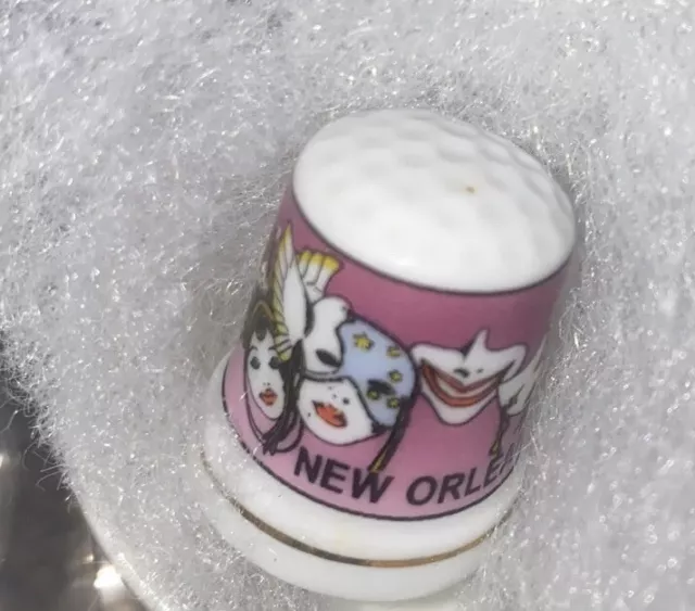 Vintage Thimble New Orleans Collectible Mardi Gras Masks