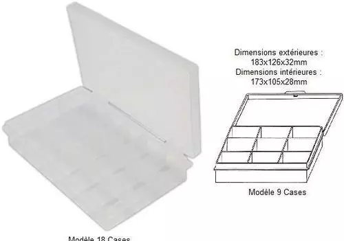 Boite A 9 Cases Plastique Pour Perles Peche Bricolage Rangement - Neuf !