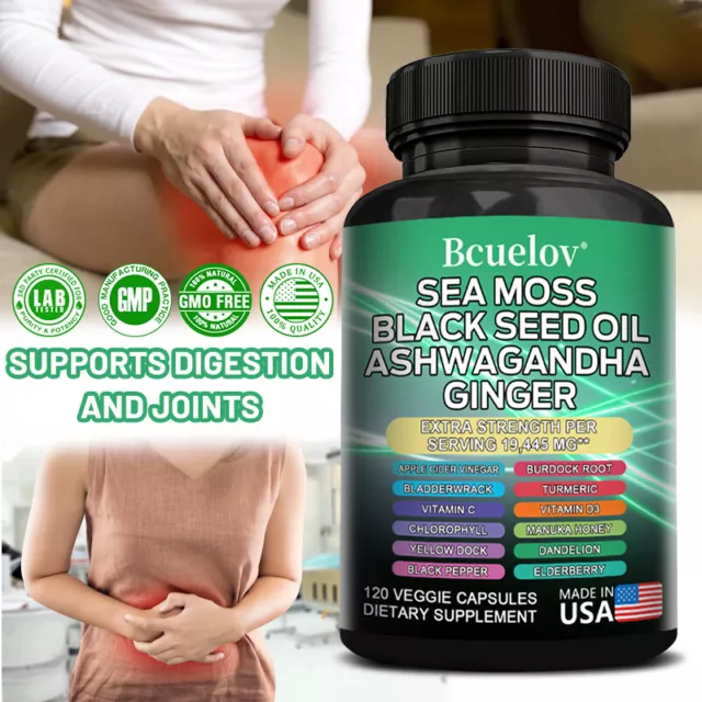 Seaweed Black Seed Oil and Ashwagandha Vitamin Dietary Supplement