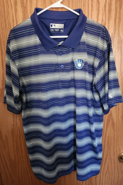 Milwaukee Brewers Mens Short Sleeve Golf Shirt Size XL