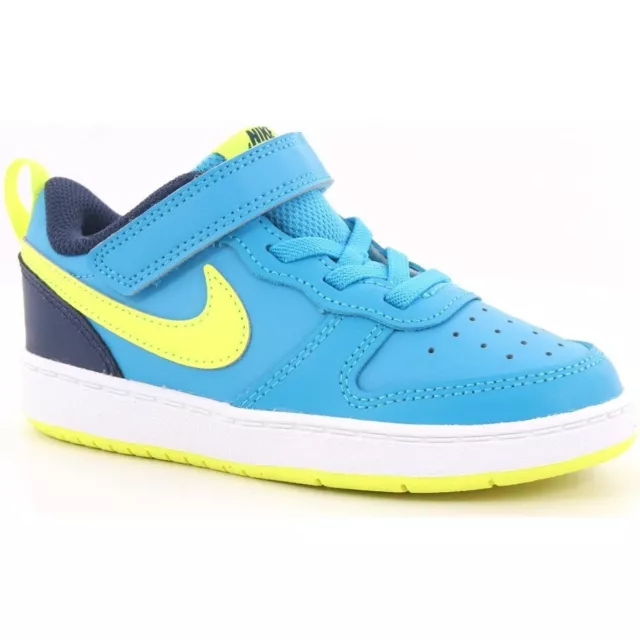 CHAUSSURES NIKE ENFANT Garçon Court Borough Faible BQ5453 400 Bleu Blanc  Jaune EUR 34,90 - PicClick FR