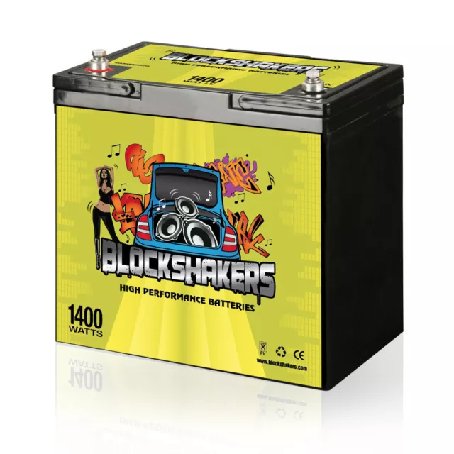 Green 12V 55AH 1400 Watts M6/T6 Car Audio Battery replaces XS D1200 S1200