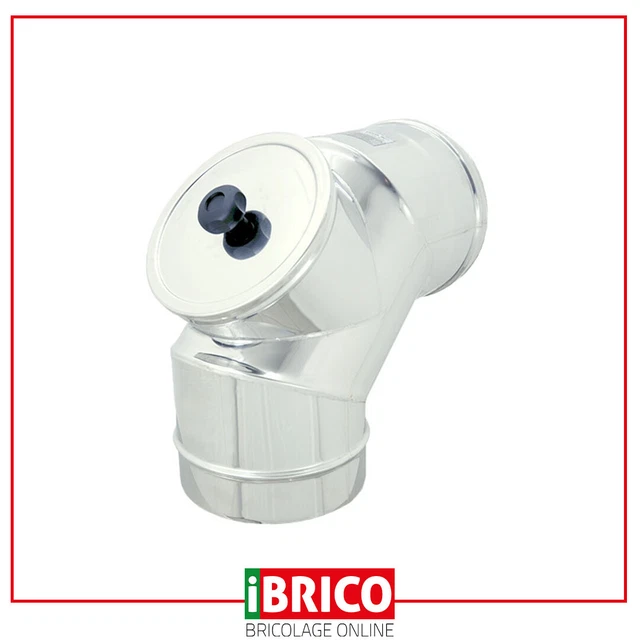 CURVA A 45&deg;IN ACCIAIO INOX D.100 X CANNA FUMARIA ETERINOX FIBROTUBI