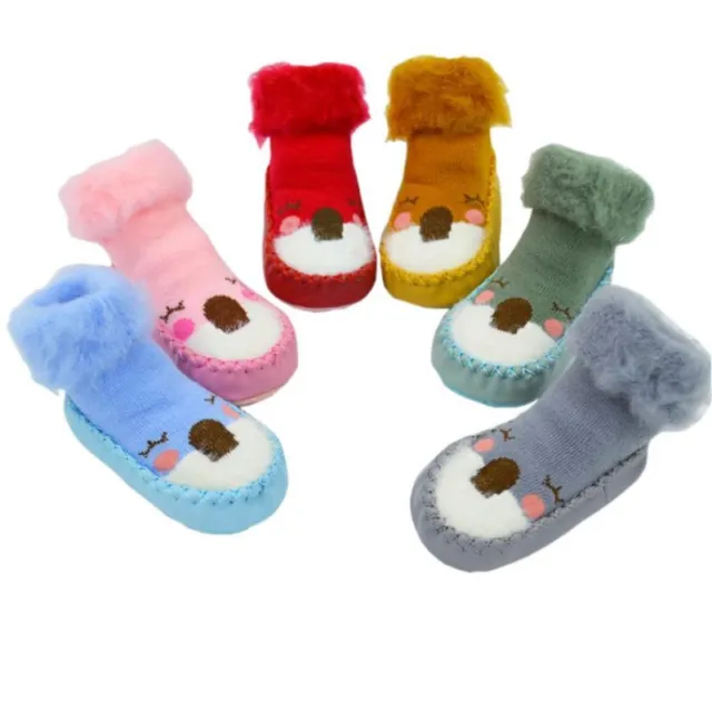 Pantofole foderate in pelliccia bambino bambine bambine scarpe calzini cotone inverno caldo