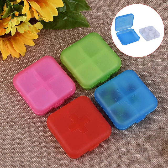4 Slots Pill Box Portable Pill Cases Travel Dispen Storage Container Medicin BII