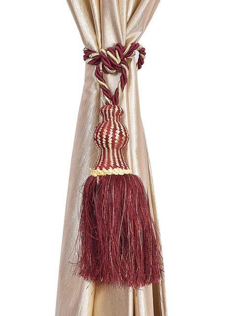Beautiful Tassels Holdbacks Tiebacks Maroon for home decoration pack of  6 3