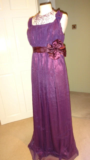 STUNNING CHERLONE Metallic Purple Chiffon Maxi Retro Style Size 16 18 Tall 50.00 PicClick UK
