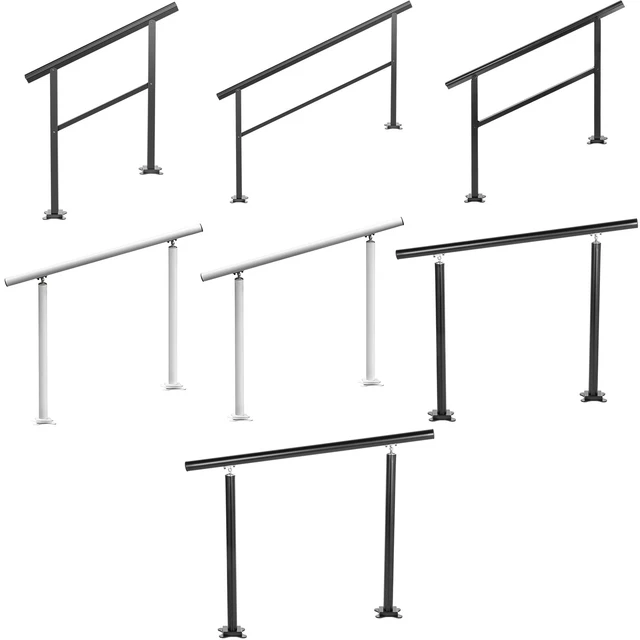 STAIR HANDRAIL FOR 15 Steps Stair Railing Hand Rail Kit Fit Black