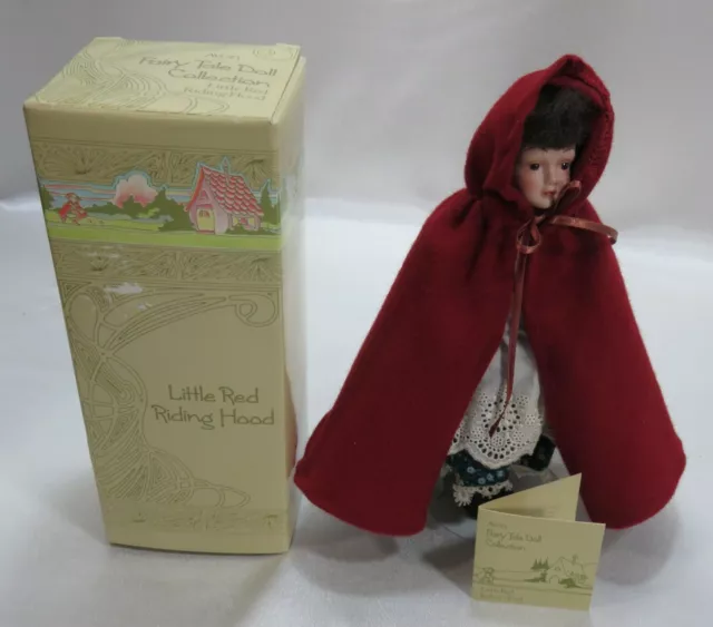 Vintage 1985 AVON Little Red Riding Hool Porcelain Fairy Tale Doll in Box