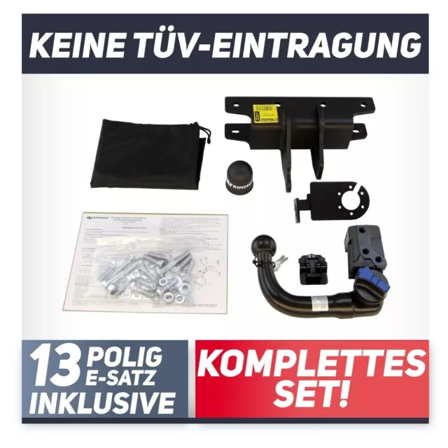 Für Jeep Wrangler JK 07-18 Anhängerkupplung abnehmbar+E-Satz 13p