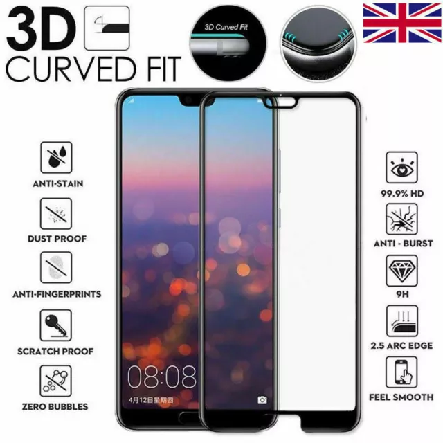 For Huawei P20 P30 P40 Mate 20 Pro Full Curved Tempered Glass Screen Protector