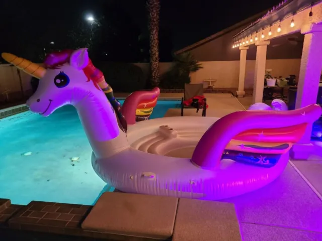 4 Person Party Giant Inflatable Unicorn Island Pool Lake Adult Floating Raft
