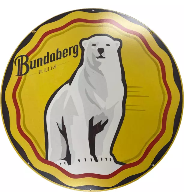 Bundy Bundaberg Rum Metal Bar Sign Round Single Sided 560mm Man Cave Gift