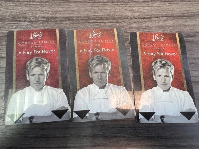3-GORDON RAMSAY Steak Restaurant PARIS Las Vegas Hotel Room Key Card Souvenir
