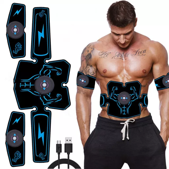 Electric Muscle Toner Machine ABS Abdominal Core Stimulator Belt Fat Burner  USB