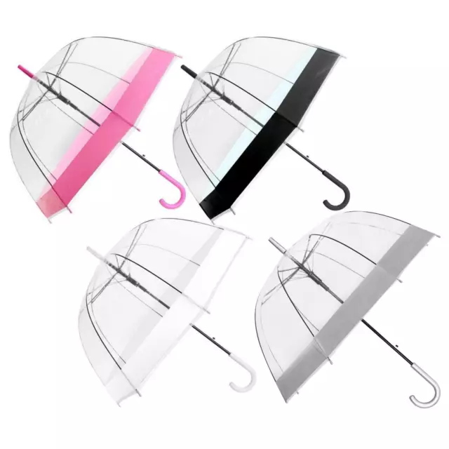 31" Walking Umbrella Dome Brolly Clear Rain Transparent Kids Girls Ladies School