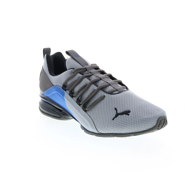 Puma Axelion Break 19497903 Mens Gray Canvas Lace Up Athletic Running Shoes