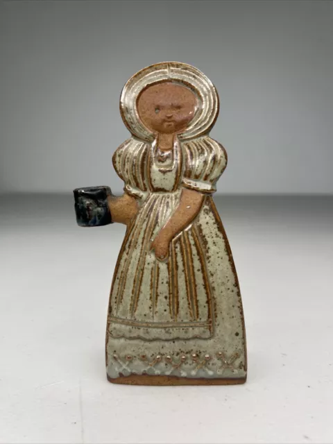 Vintage Japan Alfred Knobler Rustic Girl Candle Holder Pottery Figurine
