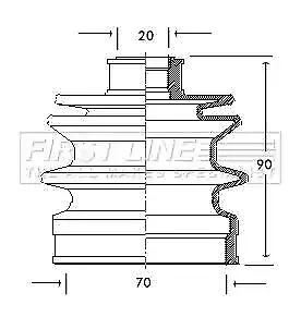 Cv Joint Boot Kit Bellow FCB2057 by First Line - Single