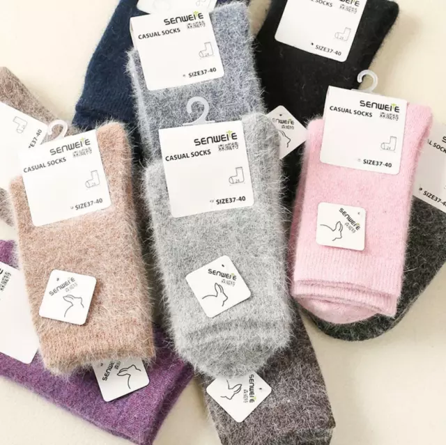 Woman Girls Socks 100% Angora Pure Cashmere Women Luxury Warm Wool 2/5  Pairs