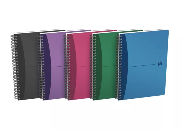 Oxford Office A5 Opaque Poly Cover Wirebound Notebook Narrow Ruled with Margin 1