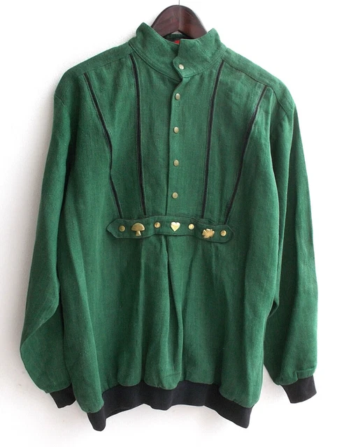Camicia tradizionale uomo lino verde scuro taglia M