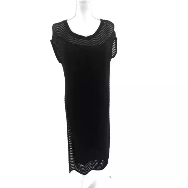 Jucca Black Knit Slit Satin Slip Dress Sz S NWT $490