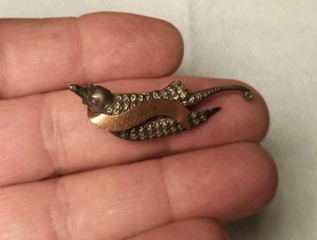 Broche Ancienne En Argent Massif Vermeil Filigrane Motif Oiseau - Bijou Vintage