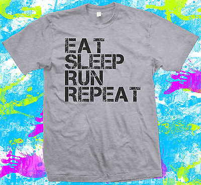 Eat Sleep Run Ripetere - T Shirt - Marathon Running - Sprinter - SPORTS Regalo
