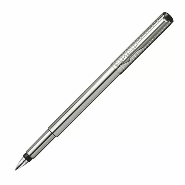 Parker Vector Premium Classic Stainless Steel Chiselled Fountain Pen Medium Nib
