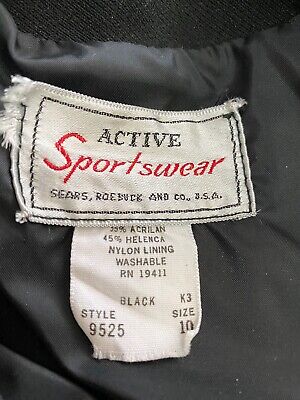 Vintage Sears Womens Snowsuit Sportswear Black 10 Ski Jacket & Stirrup Pant 80s 2