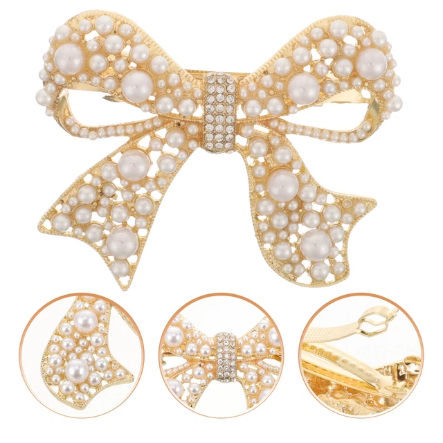 Clip a molla strass forcina bambini clip a nastro barrette nodo a fiocco bambina