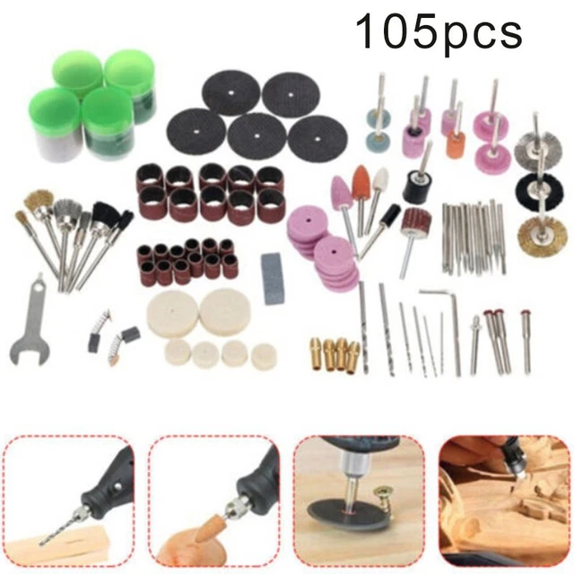 Kit smerigliatrice elettrica metallo 105pcs set dischi incisione lucidatura