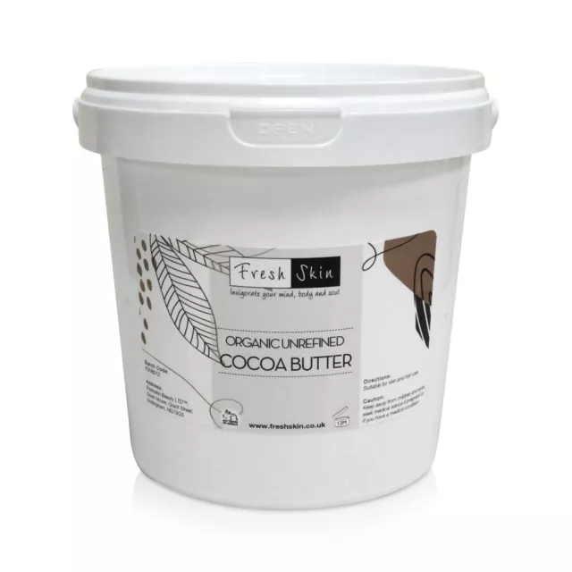 1kg Organic Cocoa Butter - 100% Food Grade - Unrefined, Pure & Natural (1000g)
