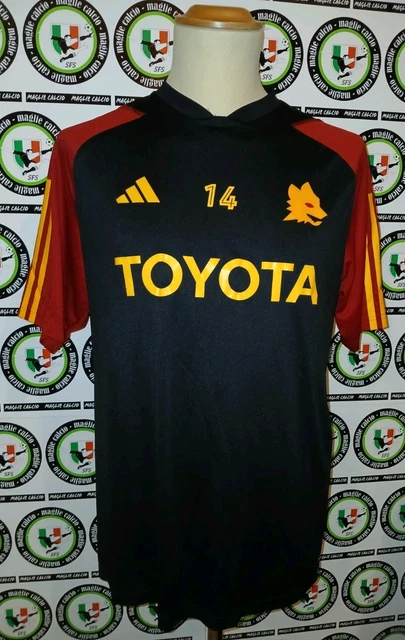 Maillot AS Roma Porté En Match – Lloyd 14 – Entraînement Noir Adidas – Taille L