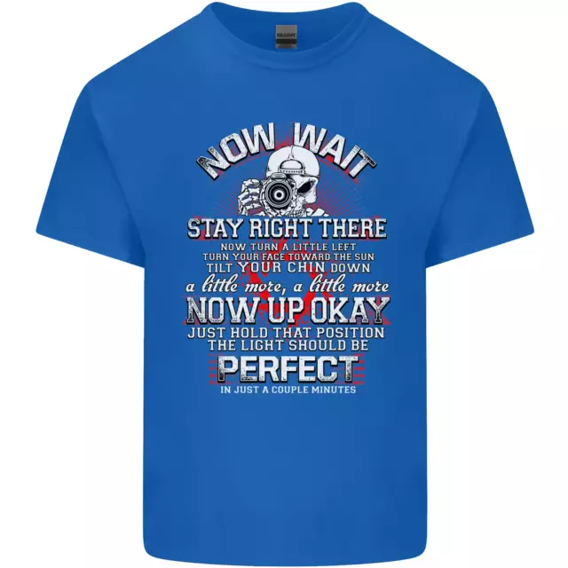 T-shirt top da uomo in cotone Photography Now Wait Photographer divertente 3