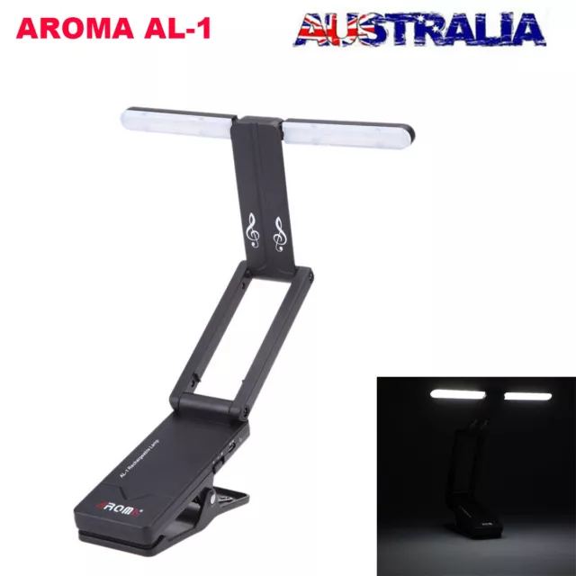 Aroma Foldable USB Clip On Music Stand LED Light Orchestra Sheet Book for Read
