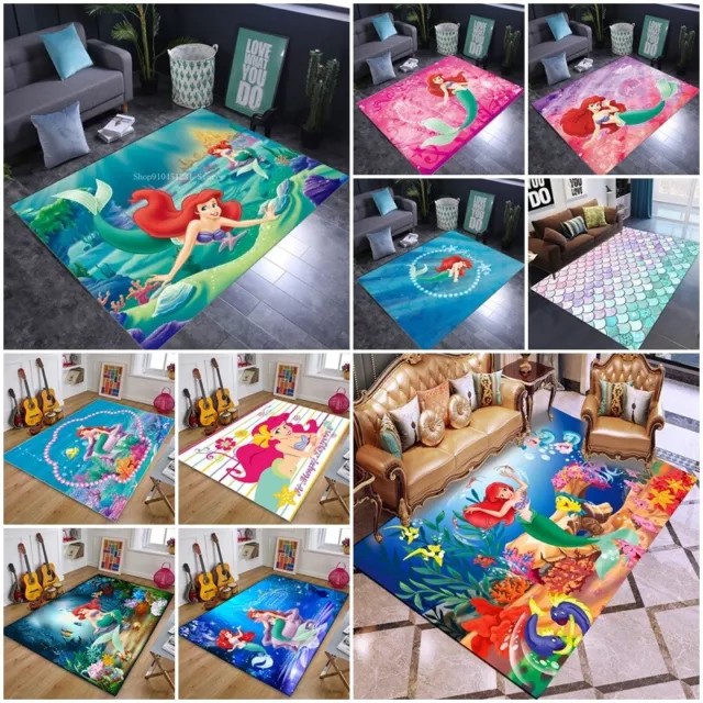 Disney Little mermaid Ariel Bedroom Carpets Anti-Slip Floor Area Rug Mat Doormat