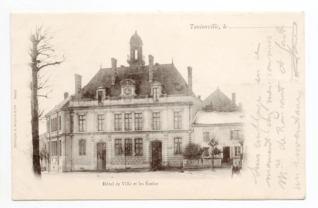TANTONVILLE Meurthe et moselle CPA 54 hotel de ville et écoles carte nuage 1900