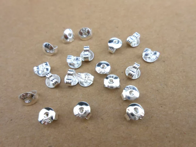 20PCS 925 Sterling Silver Butterfly BACK STOPPERS Earrings Jewelry Findings 2