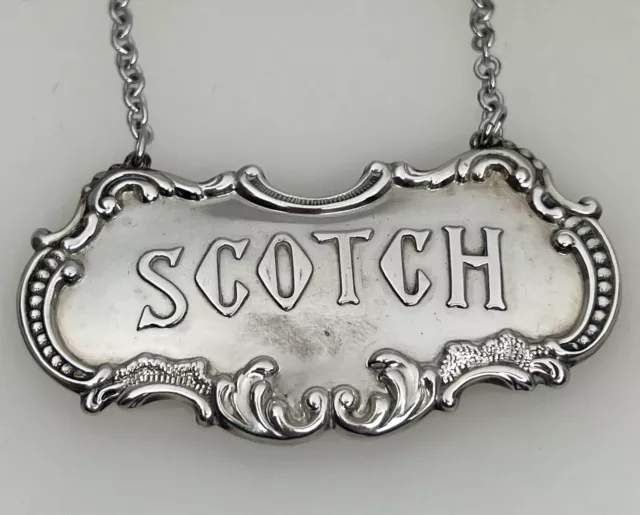 Gorham Scotch Sterling Silver Decanter Liquor Tag Ticket Label-92106