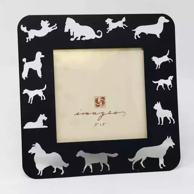 Ashleigh Manor Table Top 3"X 3" Photo Frame Black Dog Cutout Frame