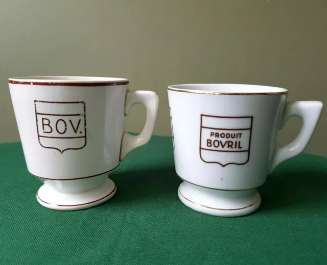 2 Brûlots Tasses Publicitaires "Bovril" dont un ancien fin XIX ème début XX ème