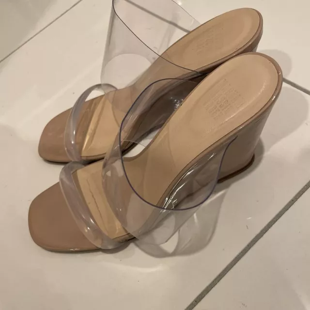 Maryam Nassir Zadeh Sandals Heel Enamel Beige size 37 From Japan