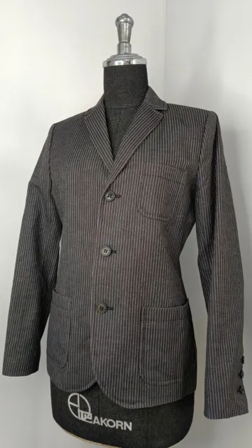 APC A.P.C. France 36 ladies MD19 black pinstriped blazer jacket suit