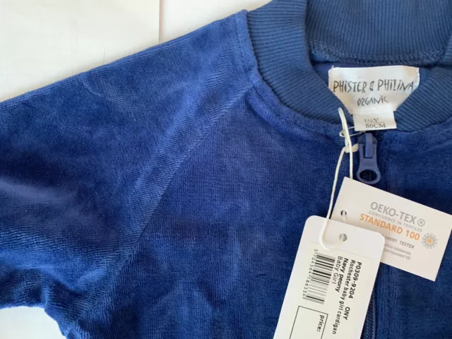 Phister Philina Cardigan Bambino Biologico, Giacca, Blu. 1,5 anni, nuovo 3